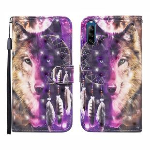 For Sony Xperia L4 3D Painted Pattern Horizontal Flip Leather Case with Holder & Wallet & Card slot & Lanyard(Wind Chime Wolf)