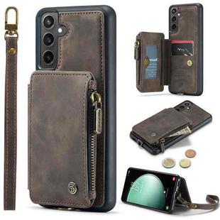 For Samsung Galaxy S23 FE CaseMe C20 Multifunctional RFID Leather Phone Case(Dark Coffee)