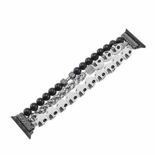 For Apple Watch SE 2023 40mm Skull Beaded Watch Band(White)