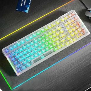 AULA F98 99-Key Wired 2.4G Bluetooth RGB Three Mode Mechanical Keyboard, Ice Soul Switch(White)