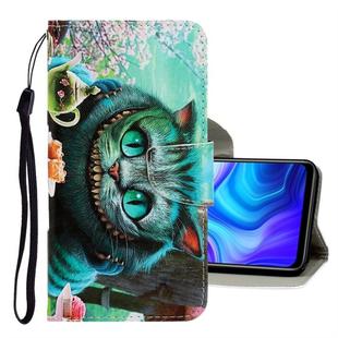 For Samsung Galaxy A21s 3D Colored Drawing Horizontal Flip PU Leather Case with Holder & Card Slots & Wallet(Green Eyes)