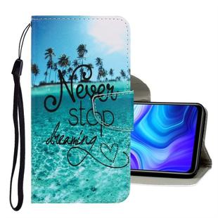For Samsung Galaxy A21s 3D Colored Drawing Horizontal Flip PU Leather Case with Holder & Card Slots & Wallet(Blue Coconut Grove)