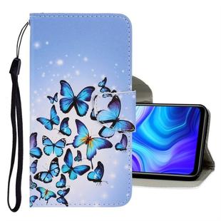 For Huawei P smart 2020 3D Colored Drawing Horizontal Flip PU Leather Case with Holder & Card Slots & Wallet(Multiple Butterflies)