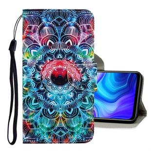 For Huawei Y5p 3D Colored Drawing Horizontal Flip PU Leather Case with Holder & Card Slots & Wallet(Mandala)
