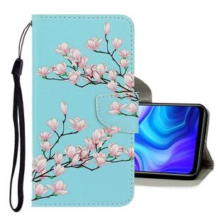 For Huawei Y6p 3D Colored Drawing Horizontal Flip PU Leather Case with Holder & Card Slots & Wallet(Magnolia)