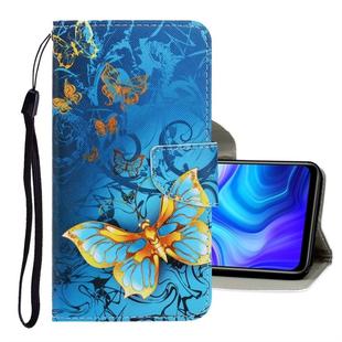 For Xiaomi Redmi Note 9 3D Colored Drawing Horizontal Flip PU Leather Case with Holder & Card Slots & Wallet(Jade Butterfly)