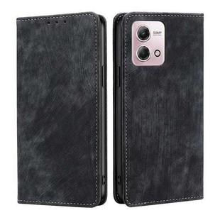 For Motorola Moto G Stylus 4G 2023 RFID Anti-theft Brush Magnetic Leather Phone Case(Black)