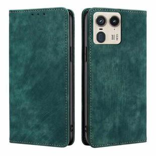 For Motorola Edge 50 Ultra RFID Anti-theft Brush Magnetic Leather Phone Case(Green)