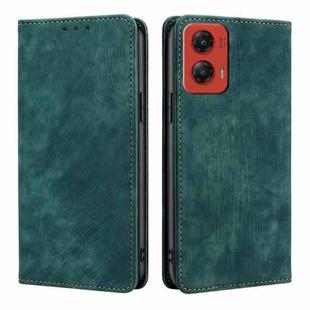 For Motorola Moto G Stylus 5G 2024 RFID Anti-theft Brush Magnetic Leather Phone Case(Green)