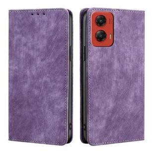 For Motorola Moto G Stylus 5G 2024 RFID Anti-theft Brush Magnetic Leather Phone Case(Purple)