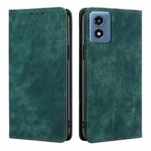 For Motorola Moto G 5G 2024 RFID Anti-theft Brush Magnetic Leather Phone Case(Green)