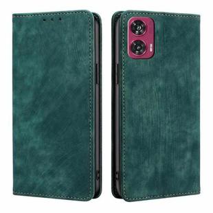 For Motorola Edge 50 Fusion 5G RFID Anti-theft Brush Magnetic Leather Phone Case(Green)