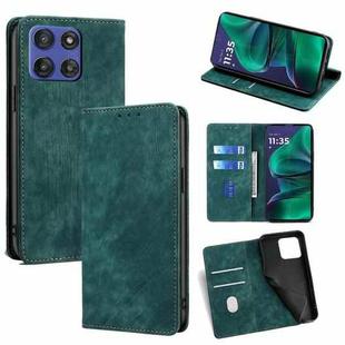 For Motorola Moto G Stylus 5G 2025 RFID Anti-theft Brush Magnetic Leather Phone Case(Green)