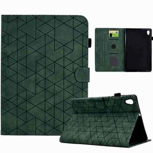For Lenovo Tab M10 HD 2nd Gen Rhombus TPU Smart Leather Tablet Case(Green)