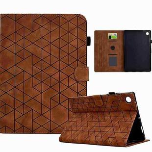For Lenovo Tab M10 Plus 3rd Gen 2022 Rhombus TPU Smart Leather Tablet Case(Brown)