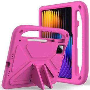 For Xiaomi Pad 7 / 7 Pro Handle EVA Shockproof Tablet Case with Holder(Rose Red)
