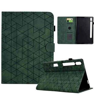 For Samsung Galaxy Tab S7 / S8 Rhombus TPU Smart Leather Tablet Case(Green)