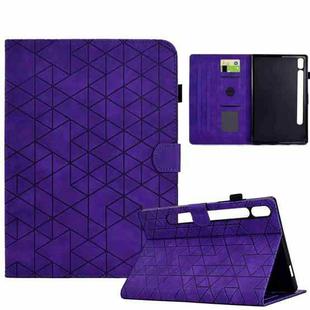 For Samsung Galaxy Tab S9 Rhombus TPU Smart Leather Tablet Case(Purple)