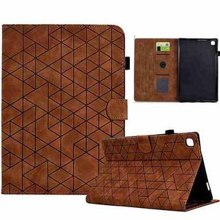 For Samsung Galaxy Tab A7 10.4 2020 T500 Rhombus TPU Smart Leather Tablet Case(Brown)