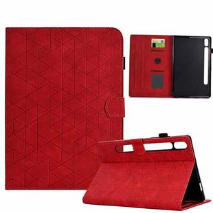 For Samsung Galaxy Tab S10 FE+ Rhombus TPU Smart Leather Tablet Case(Red)