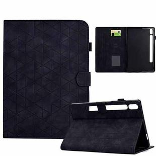 For Samsung Galaxy Tab S10 FE+ Rhombus TPU Smart Leather Tablet Case(Black)