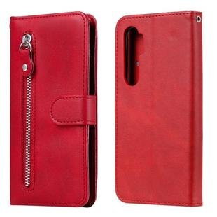 For Xiaomi Mi Note 10 Lite Fashion Calf Texture Zipper Horizontal Flip Leather Case with Stand & Card Slots & Wallet Function(Red)