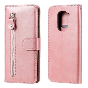 For Xiaomi Redmi Note 9 / 10X 5G Fashion Calf Texture Zipper Horizontal Flip Leather Case with Stand & Card Slots & Wallet Function(Rose Gold)