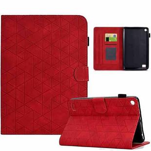 For Amazon Fire 7 Rhombus TPU Smart Leather Tablet Case(Red)