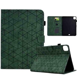 For iPad Pro 11 2024 Rhombus TPU Smart Leather Tablet Case(Green)