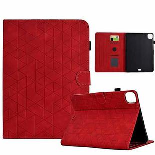 For iPad Pro 11 2024 Rhombus TPU Smart Leather Tablet Case(Red)