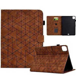 For iPad Pro 11 2024 Rhombus TPU Smart Leather Tablet Case(Brown)