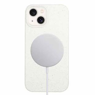 For iPhone 15 Plus Wheat MagSafe Magnetic Straw Material + TPU Phone Case(White)