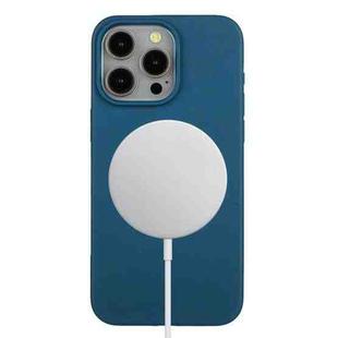 For iPhone 12 Pro Wheat MagSafe Magnetic Straw Material + TPU Phone Case(Blue)