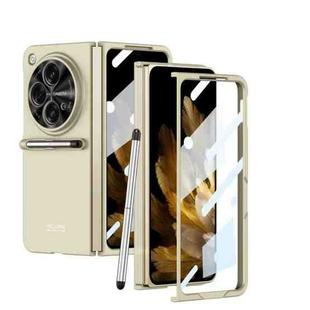 For OPPO Find N3 / OnePlus Open GKK Ultra-thin Full Coverage Phone Flip Case with Pen(Gold)