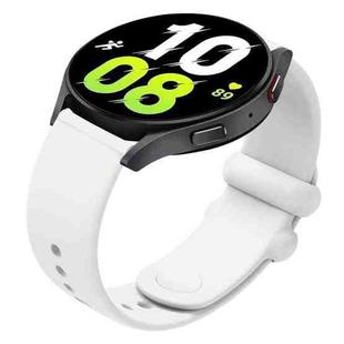 20mm Universal Solid Color Reverse Buckle Silicone Watch Band(White)