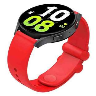 20mm Universal Solid Color Reverse Buckle Silicone Watch Band(Red)