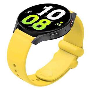 20mm Universal Solid Color Reverse Buckle Silicone Watch Band(Yellow)