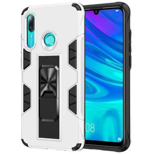 For Huawei P Smart (2019) Armor Shockproof TPU + PC Magnetic Protective Case with Invisible Holder(White)