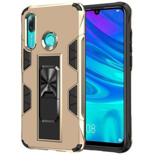 For Huawei P Smart (2019) Armor Shockproof TPU + PC Magnetic Protective Case with Invisible Holder(Gold)