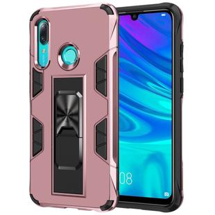 For Huawei P Smart (2019) Armor Shockproof TPU + PC Magnetic Protective Case with Invisible Holder(Rose Gold)