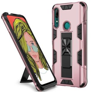For Huawei P Smart Z Armor Shockproof TPU + PC Magnetic Protective Case with Invisible Holder(Rose Gold)