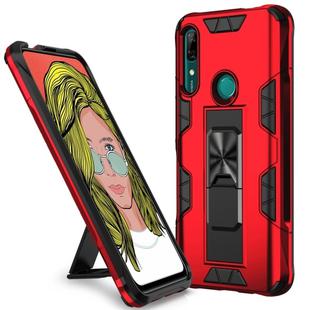 For Huawei P Smart Z Armor Shockproof TPU + PC Magnetic Protective Case with Invisible Holder(Red)