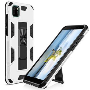 For Huawei Y5p Armor Shockproof TPU + PC Magnetic Protective Case with Invisible Holder(White)