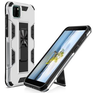 For Huawei Y5p Armor Shockproof TPU + PC Magnetic Protective Case with Invisible Holder(Silver)
