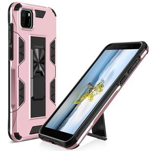 For Huawei Y5p Armor Shockproof TPU + PC Magnetic Protective Case with Invisible Holder(Rose Gold)