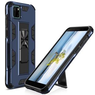 For Huawei Y5p Armor Shockproof TPU + PC Magnetic Protective Case with Invisible Holder(Blue)