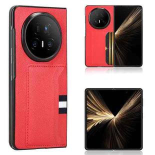 For Honor Magic V5 Litchi Texture Card Slots Back Cover Phone Case(Red)