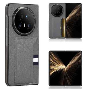 For Honor Magic V5 Litchi Texture Card Slots Back Cover Phone Case(Grey)