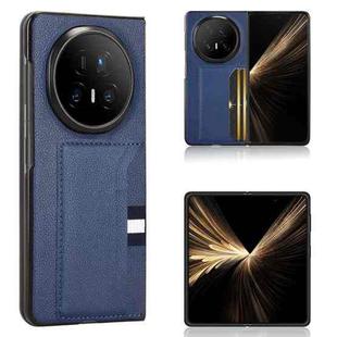 For Honor Magic V5 Litchi Texture Card Slots Back Cover Phone Case(Blue)