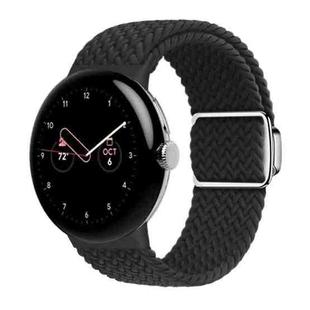 For Google Pixel Watch / Watch 2 Nylon Loop Magnetic Buckle Watch Band(Black)